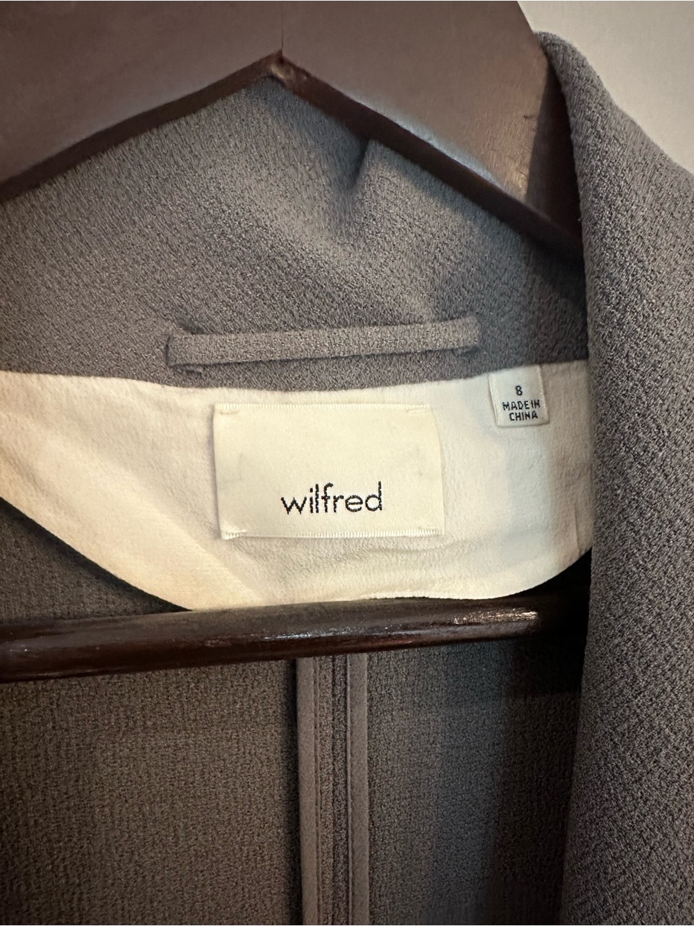 Aritzia Wilfred Gray Chevalier Draped Open-Front Blazer - Picture 2 of 2